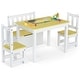 preview thumbnail 6 of 5, Wooden Kids Table and Chair Set Activity Table with Toy Storage Bench Natural