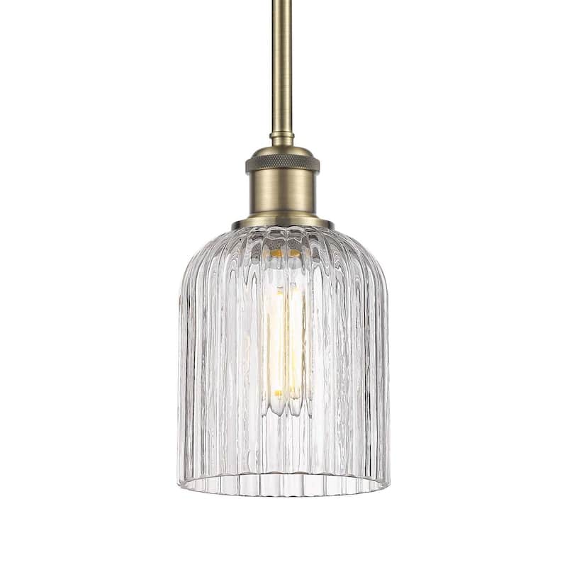 Innovations Lighting 516-1S-9-5 Bridal Veil Pendant Bridal Veil 5" - Antique Brass / Clear