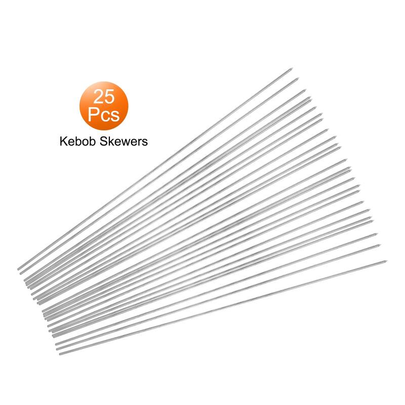 25pcs Kebob Skewers 33cm x 2.2mm Stainless Steel Round BBQ Grill Sticks - 33cm x 2.2mm