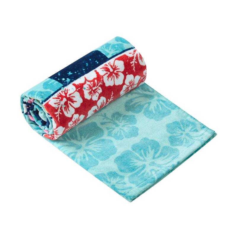 Lucky Brand Navy 36" x 68" 100% Cotton Beach Towel - 36" x 68"