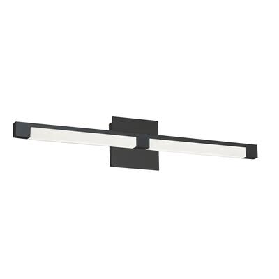 Dainolite Soho LED Vanity Light - 22W - Matte Black Finish - White Acrylic Diffuser