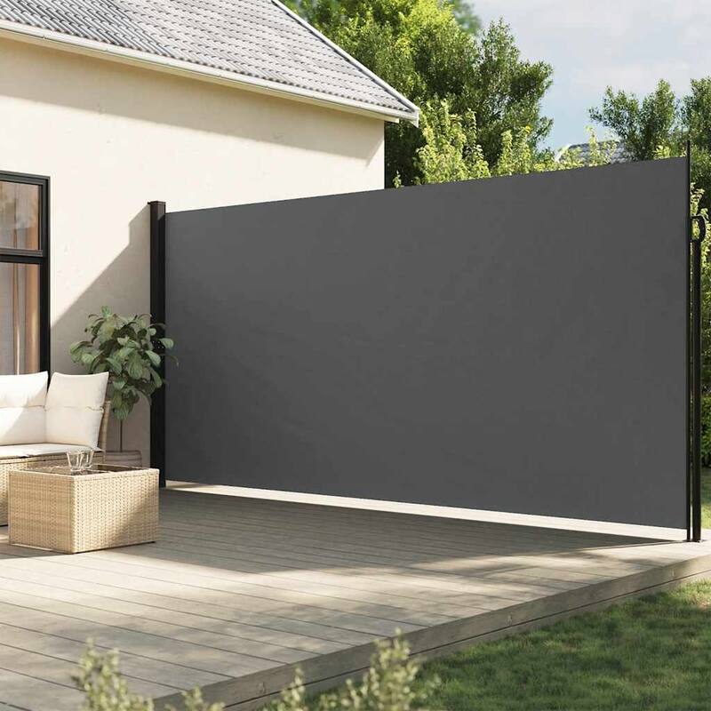 vidaXL Retractable Side Awning Patio Sun Shade Freestanding Privacy Screen - Anthracite