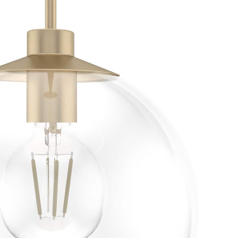 Hunter Xidane 1 Light Clear Glass Pendant or Semi-Flush Light - Kitchen Island, Dining Room, Entry - Glam, Contemporary