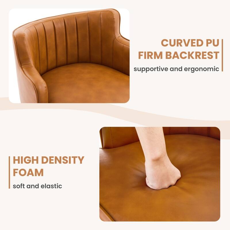 2-Piece Bar Stools with PU Ring Back & Cushioned Seat