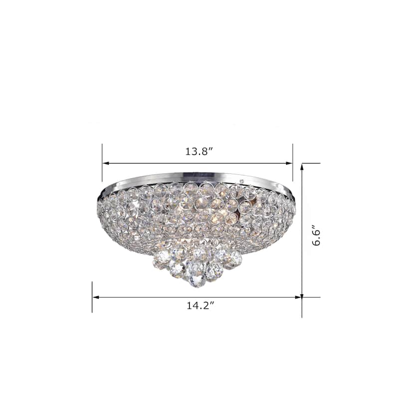 Francisca 4-light Chrome Finish Flush Mount Crystal Chandelier