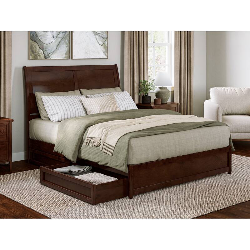 Andorra Platform Bed with Panel Footboard and Storage Drawers
