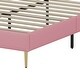 preview thumbnail 11 of 16, Twin Platform Bed with Crown-Shaped Headboard and Soft Light Strip, PU Upholstered Frame with Metal Legs