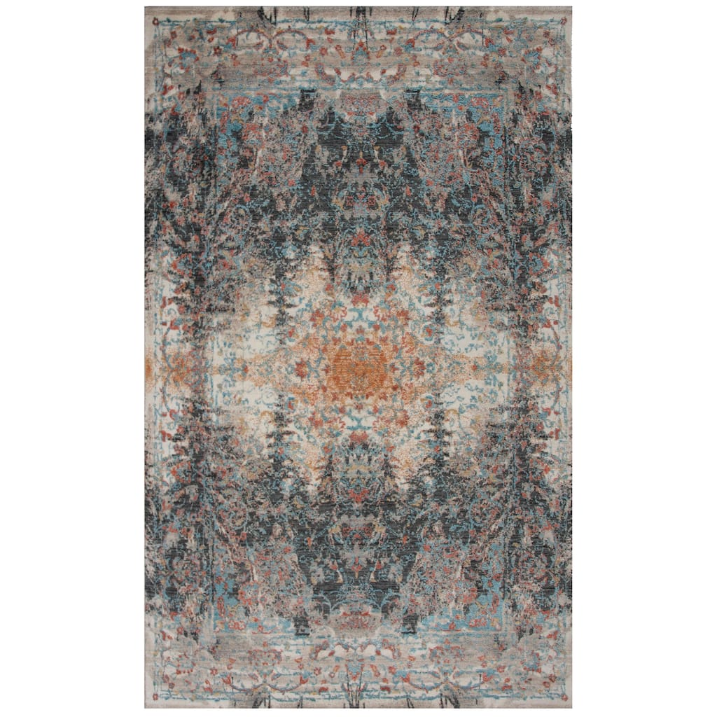 Alora Decor Cosmopolitan Modern Charcoal Gray Wool/Tencel Area Rug