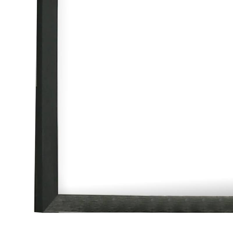 Lati Dresser Mirror, Beveled Glass, Black Wood, 40 Inch Square
