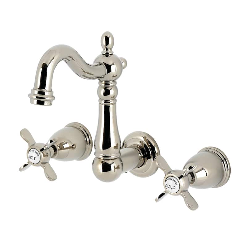 Kingston Brass Essex Double-Handle Wall Mount Bathroom Faucet - Polished Nickel