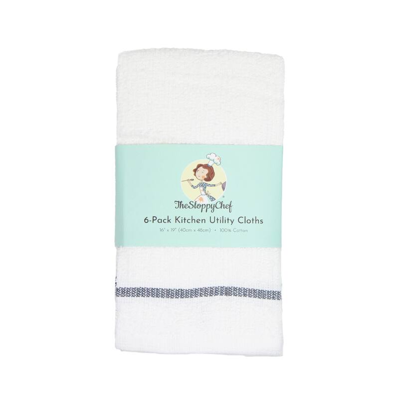 The Sloppy Chef Ribbed Cotton Utility Bar Mops - 12 Pack - 16x19