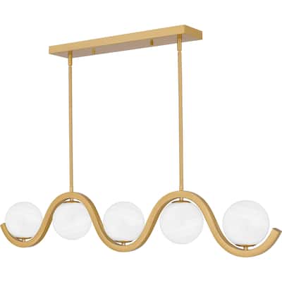 Spherical 5-Light Aged Brass Island Light