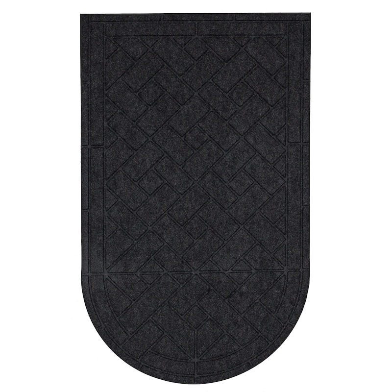 Mohawk Home Diagonal Pavers Arched 3' X 5' Door Mat - Black