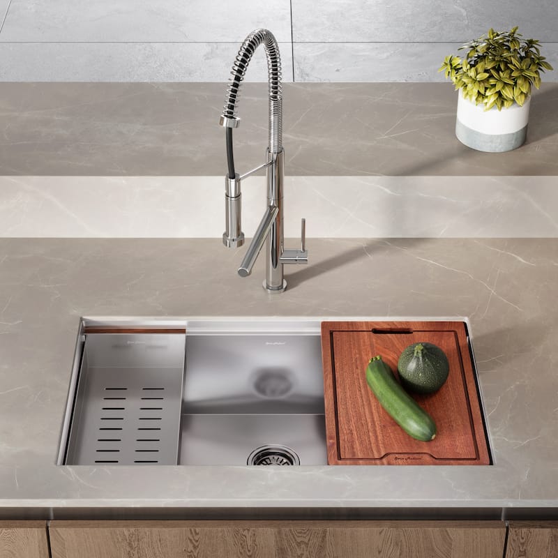 Rivage 33 x 19 Single Basin Undermount Kitchen Workstation Sink - 33 x 19