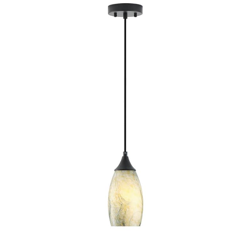 Black Metal and Glass Pendant Light for Kitchen Island Dining Room - Multi