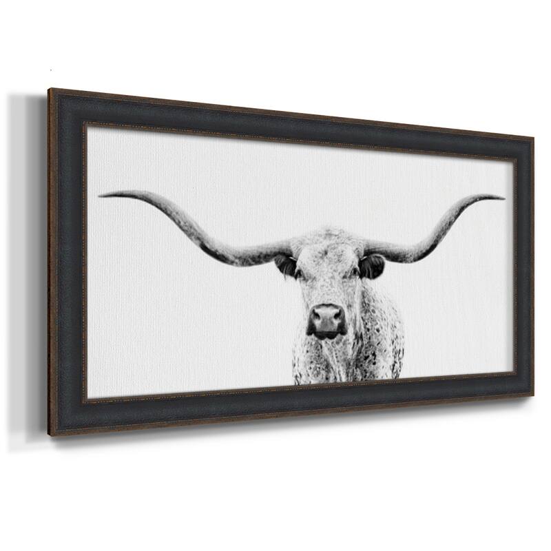 Longhorn Gaze Premium Framed Canvas- Ready to Hang
