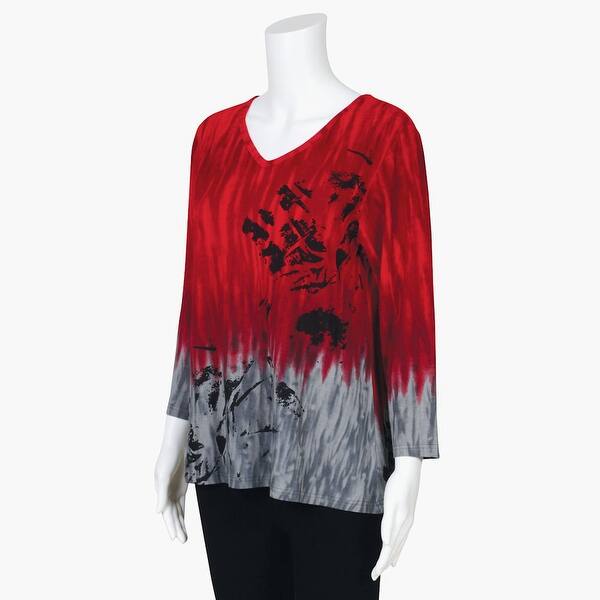 Shop Women S Parsley Sage Poppy Print 3 4 Sleeve Tunic