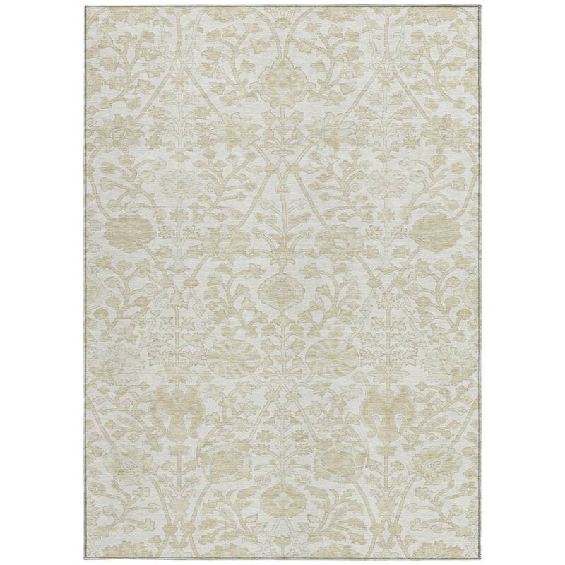 HomeRoots Floral Traditional Rectangle Outdoor Rug