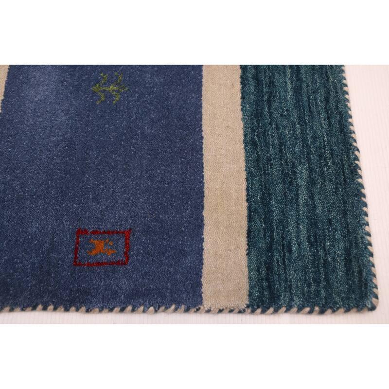 ECARPETGALLERY Hand Loomed Kashkuli Gabbeh Light Grey Wool Rug - 6'7 x 9'8