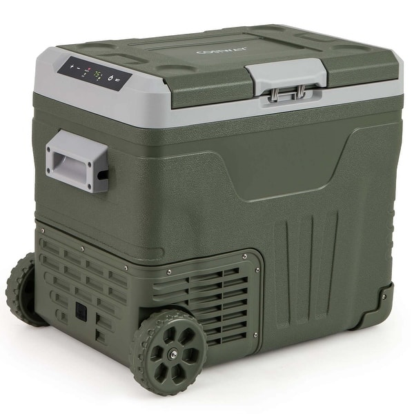 slide 2 of 10, Costway 12 Volt Car Refrigerator 37/53 QT Portable Car Fridge with 53 QT