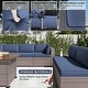 preview thumbnail 22 of 28, Kullavik 15PCS Outdoor Patio Furniture Set with Fire Pit Table & Glass Top Coffee Table