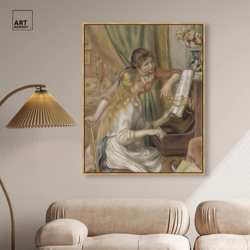Young Girls at the Piano Canvas by Art Remedy