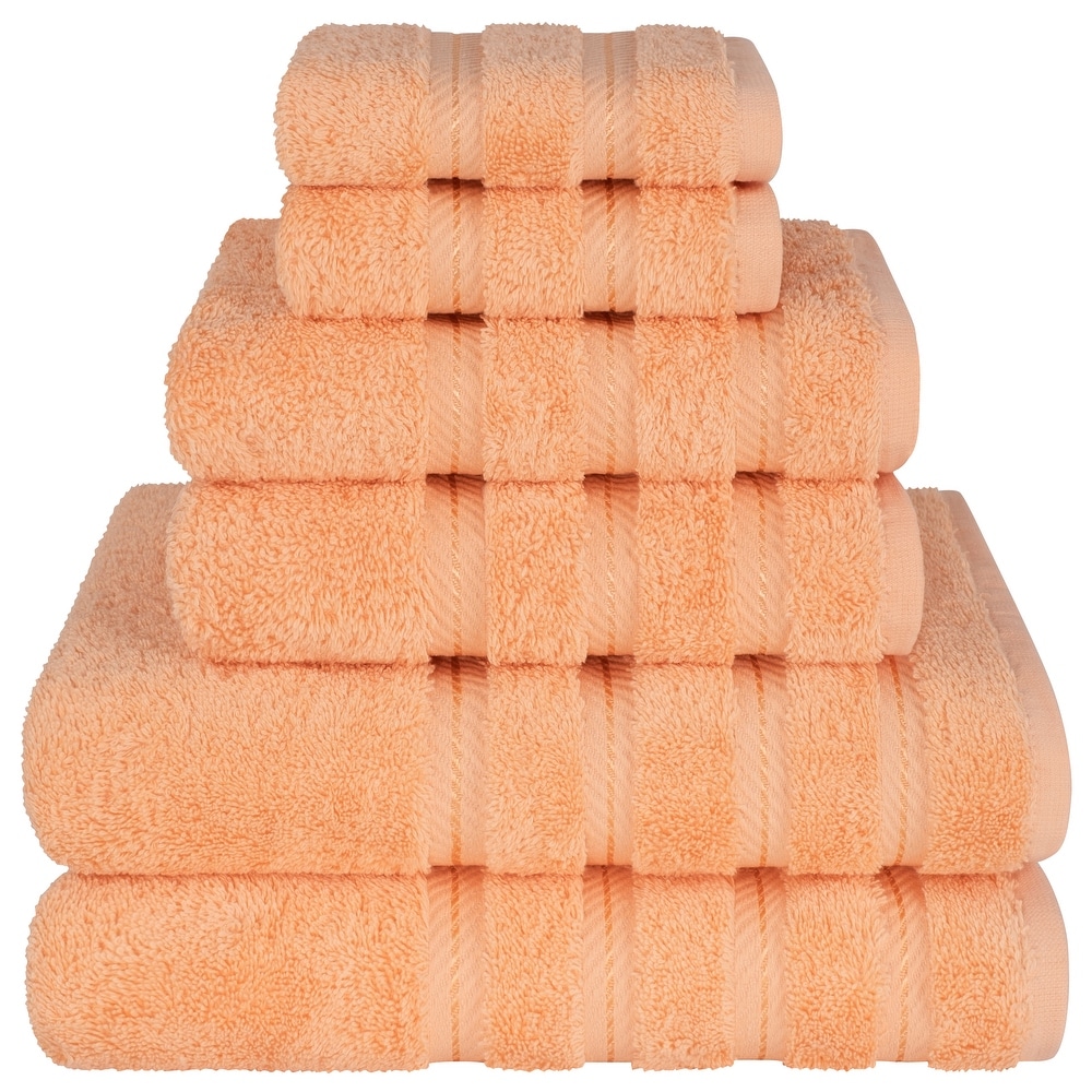 2-PK CARO HOME Next Generation Hand Towels Quick Dry Ultra Absorbent Soft  Peach