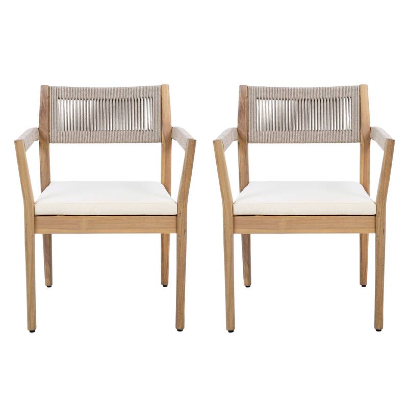 Acacia Wood Outdoor Dining Set 2-Piece Teak Look All-Weather Patio Furniture