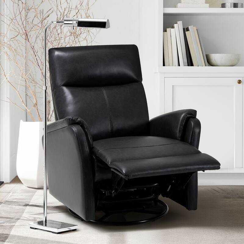 Fabric Recliner Sofa Chair - Swivel Rocking with XL Footrest - Single Seat for Living Room
