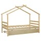 preview thumbnail 9 of 36, Kids and Baby Twin Size House-shaped Platform Bed with Pull-out Trundle