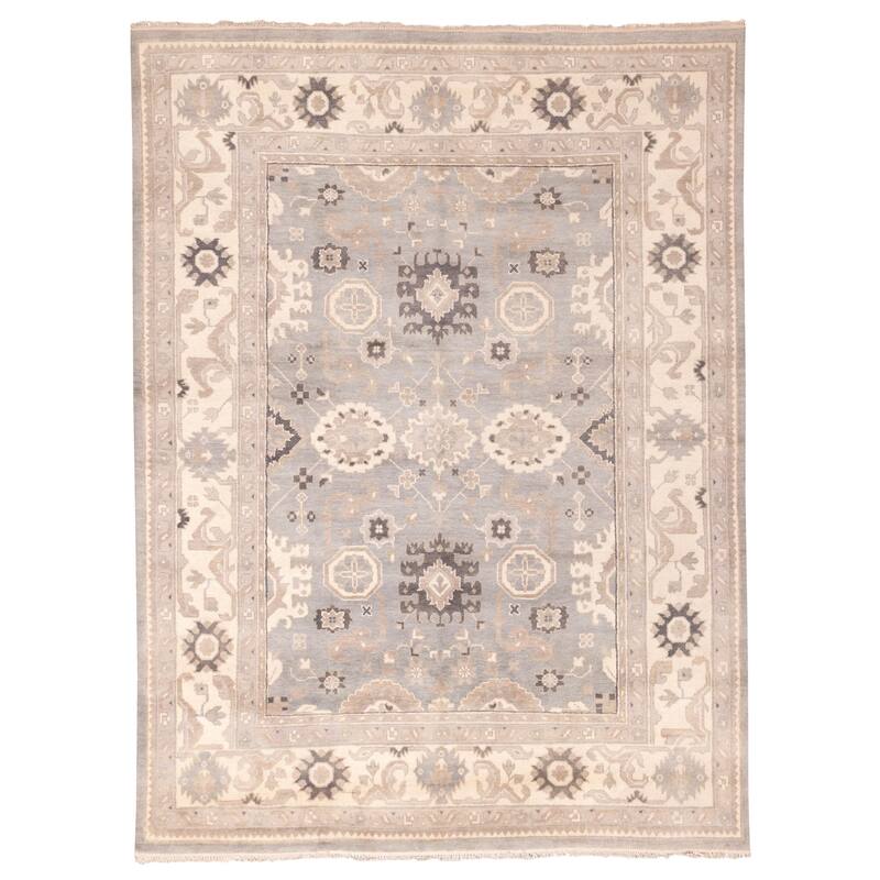 ECARPETGALLERY Hand-knotted Royal Oushak Grey Wool Rug - 9'0 x 11'10