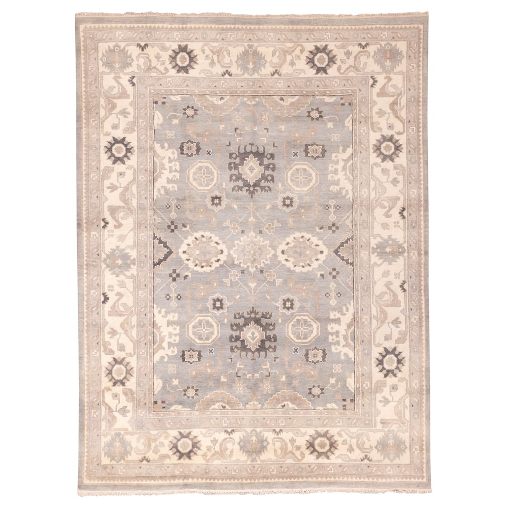 ECARPETGALLERY Hand-knotted Royal Oushak Grey Wool Rug - 9'0 x 11'10