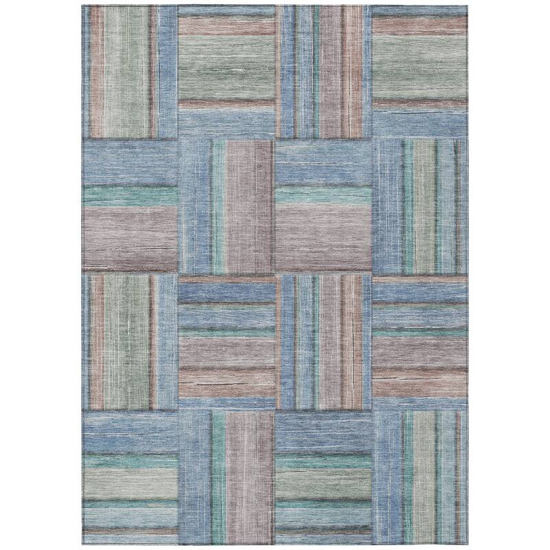 Machine Washable Indoor/ Outdoor Modern Weave Chantille Rug