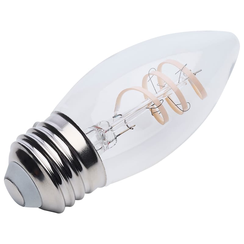 4 Watt B11 LED Reminiscent Flex Gray Coil Filament E26 2700K 120V - Clear