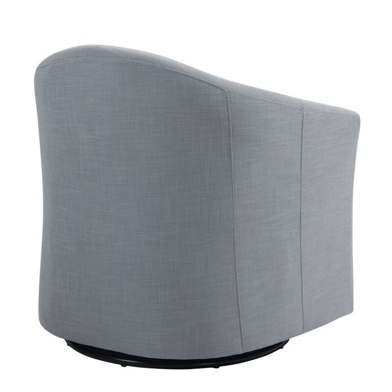 Linen Armchair Swivel Barrel Accent Chairs for Living Room