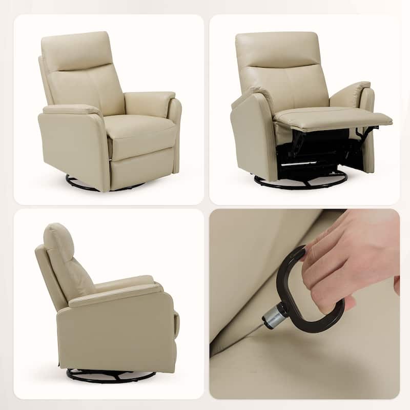 Fabric Recliner Sofa Chair Swivel Rocking Footrest-Single Seat for Living Room