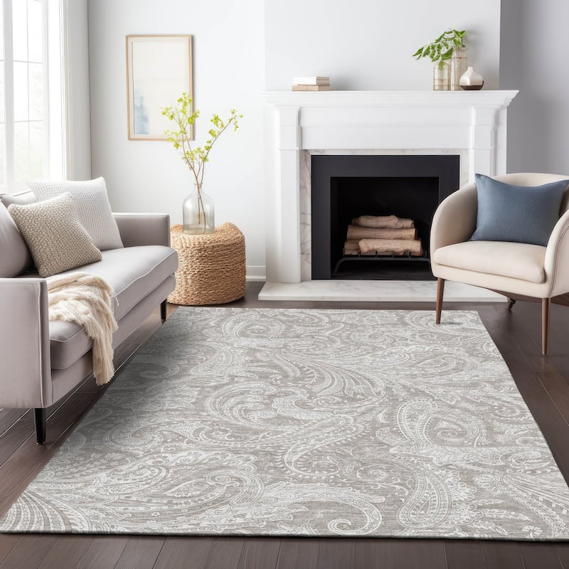 Premium Washable Super Soft Traditional Paisley Mayfield Rug - Taupe - 3' x 5' - Rectangle