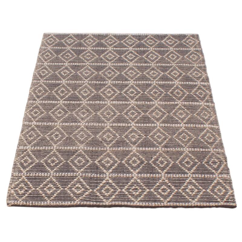 ECARPETGALLERY Braid weave Sienna Grey Wool Rug - 4'0 x 6'0