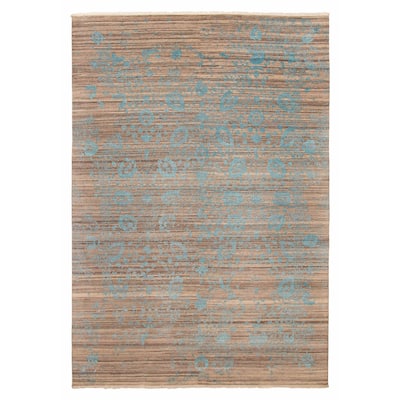 ECARPETGALLERY Hand-knotted Heritage Tan Silk, Wool Rug - 8'3 x 11'9