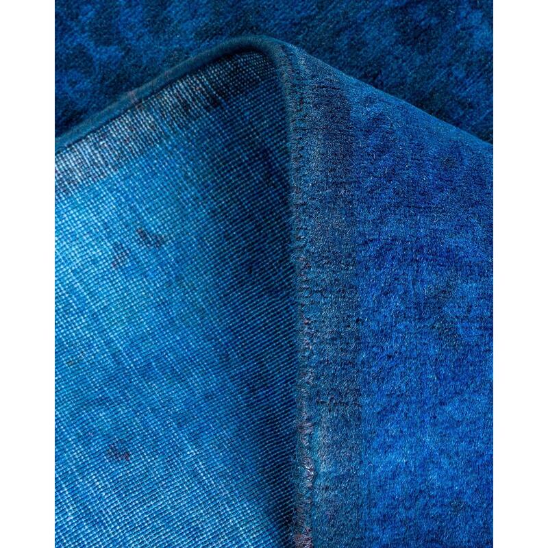 Overton Hand Knotted Wool Vintage Inspired Modern Contemporary Overdyed Purple Runner Rug - 2' 8" x 18' 4"