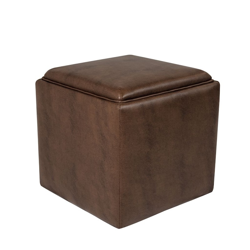 HomePop Storage Ottoman with Tray Top