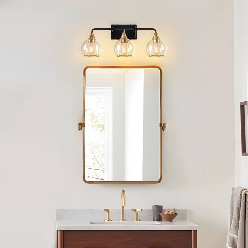 Starsky 3/4 Lights Modern Vanity Light Clear Globe Glass Shades