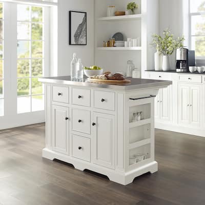 Julia Stainless Steel Top Kitchen Island - 50 "W x	32 "D x 36 "H