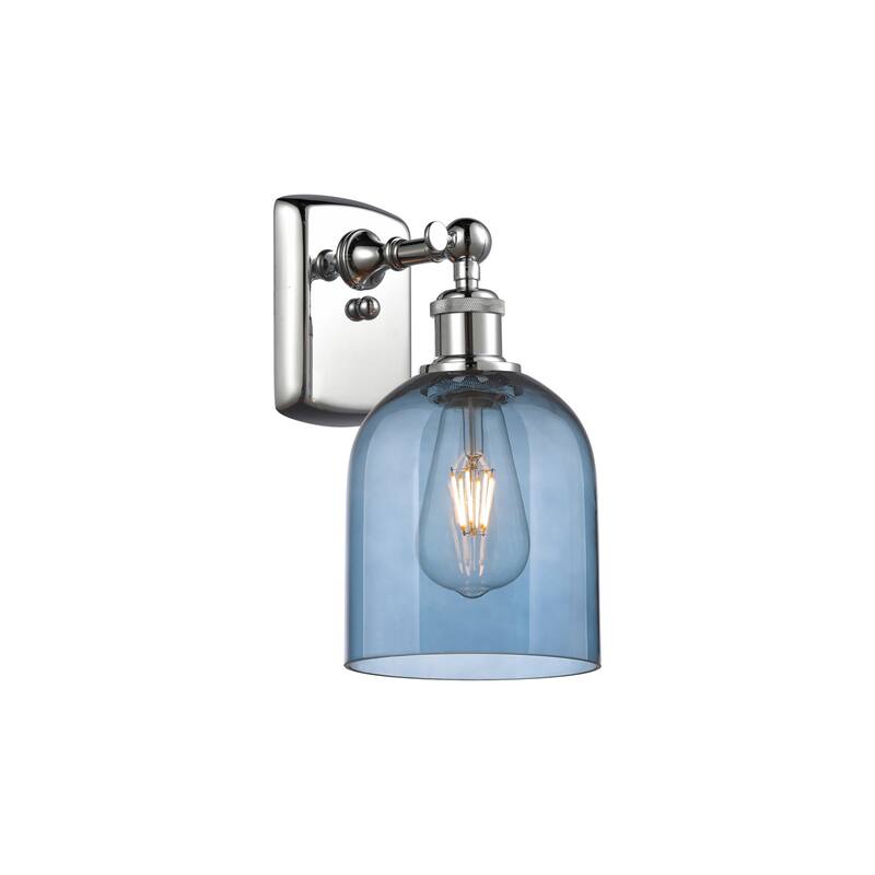 Innovations Lighting 516-1W-11-6 Bella Sconce Bella 11" Tall Wall - Polished Chrome / Princess Blue