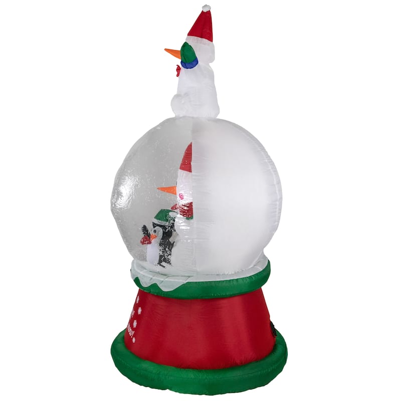 6.75ft Lighted Inflatable Santa and Friends Snow Globe Outdoor Christmas Decoration - 6.75'