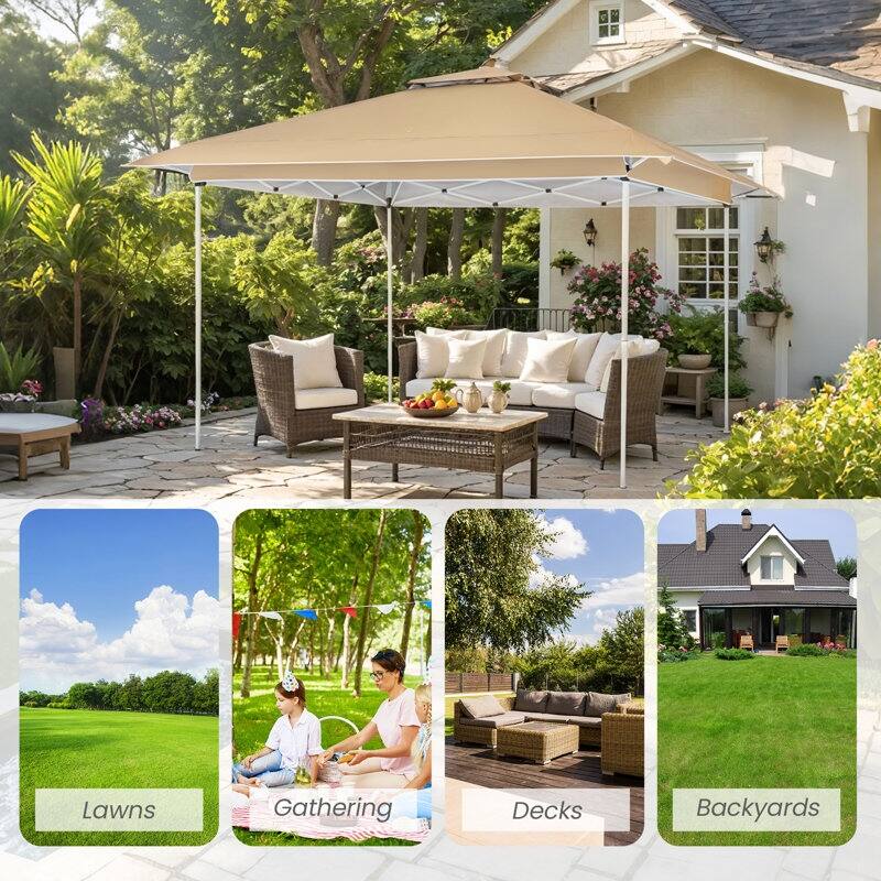 AVAWING 10x10 Pop Up Canopy Tent - Instant Shelter with UV Protection for Outdoor Events, Beach - Heavy Duty Steel Frame