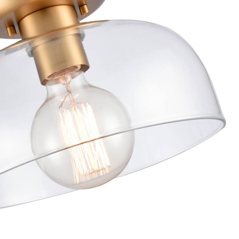 Elk Home Brewer Multiple Finishes With Glass Shade 1 Light Semi Flush Mount