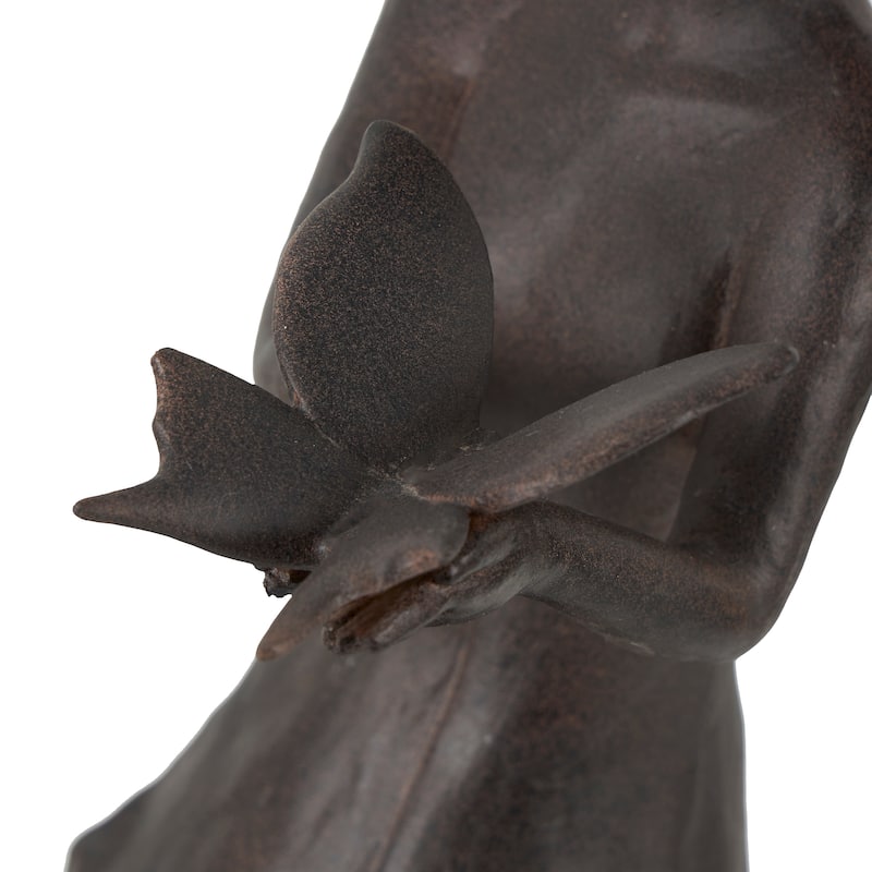Dark Gray Resin Woman Sculpture