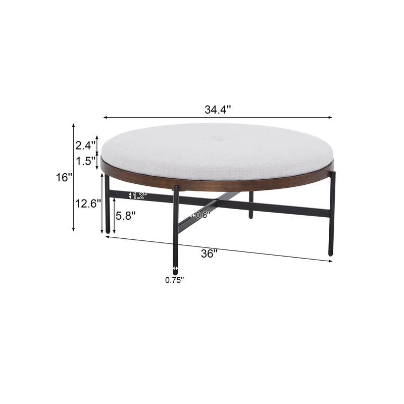 Christopher Knight Home - Sunfay Round Cocktail Ottoman for Modern Living Spaces