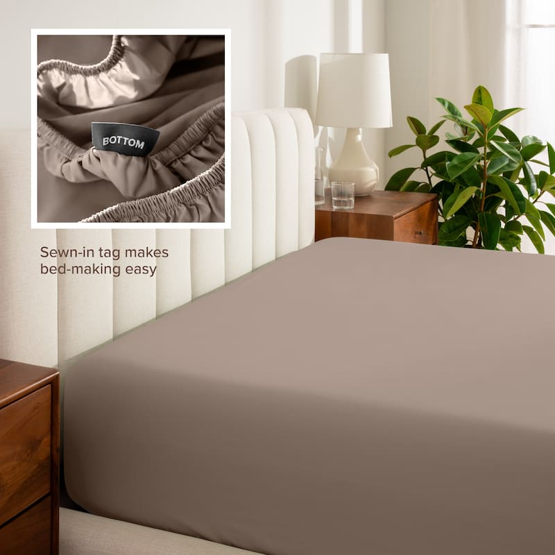 Bare Home Organic Cotton Percale Fitted Bottom Sheet